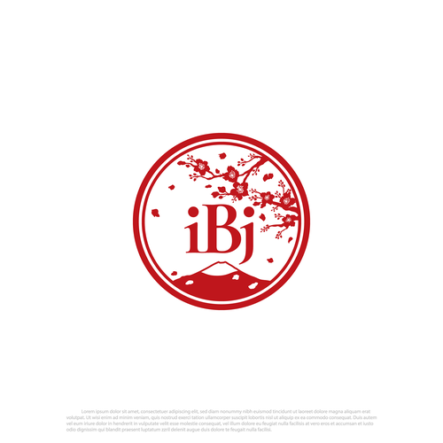 Sakura design with the title 'Logo design concept for iBj.'