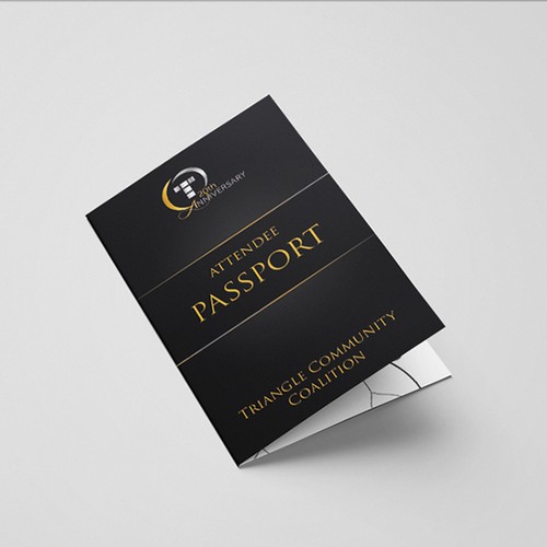 Passport design with the title 'Brochure for upscale event'