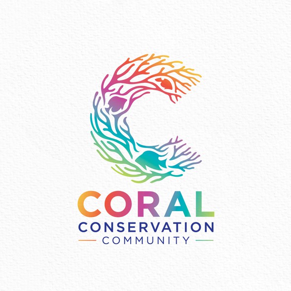 Coral logo with the title 'Colorful Coral Reefs Logo'