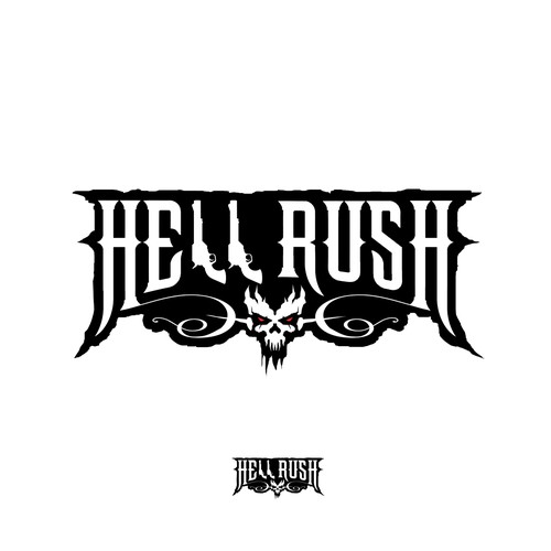 Skull logo with the title 'Logo design for Hell Rush'