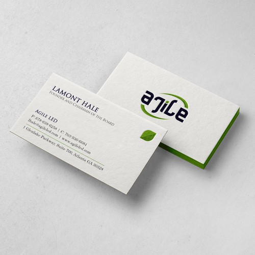Letterpress design with the title 'Agile Business Card'