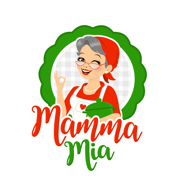 Grandma design with the title 'Character Logo for an italian Restaurant'