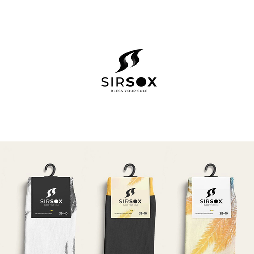 Sock design with the title 'bold logo for SirSox'