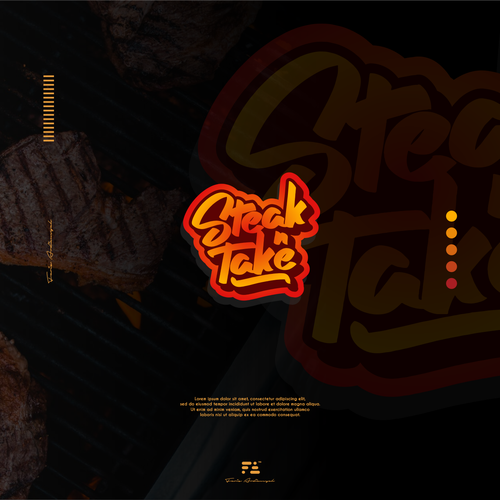 Steak logo with the title 'Steak n take Logo Concept'
