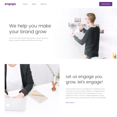 Digital website with the title 'Homepage Concept for Digital Marketing Website'