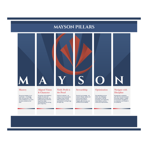 Wall artwork with the title 'MAYSON Pillars Wall Art Illustration'