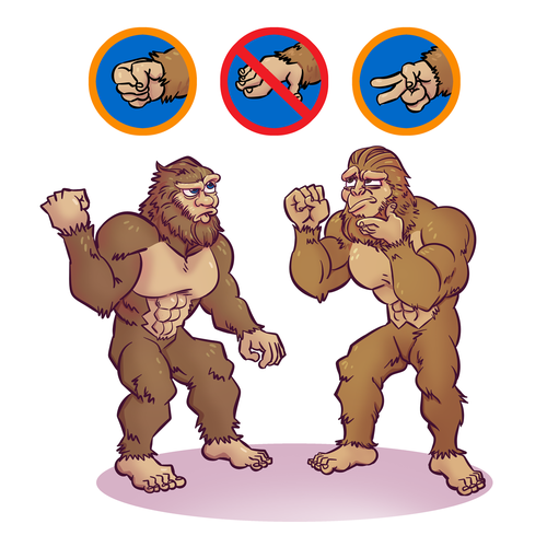 Monkey t-shirt with the title 'Illustration design with sasquatch.'