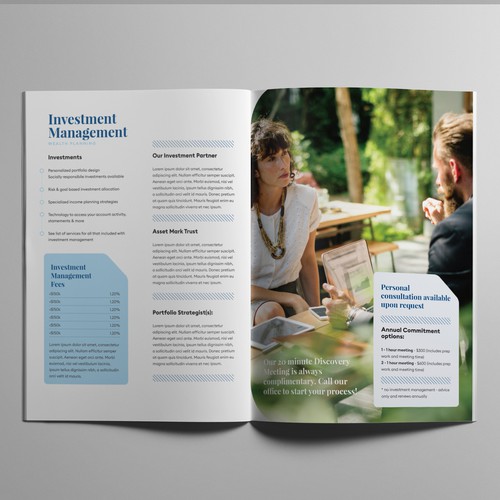 Round design with the title 'Brochure Contest Entry'