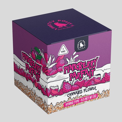 Cannabis packaging with the title 'Cyber, Sweet, Cannabis Box Design'