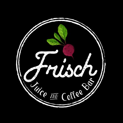Juice bar design with the title 'Frisch Juicerie Vintage Logo '