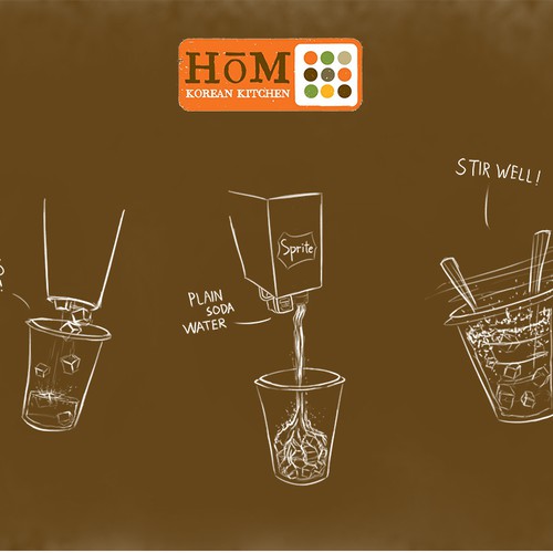 Restaurant artwork with the title 'Hom Made Ginger Ale'