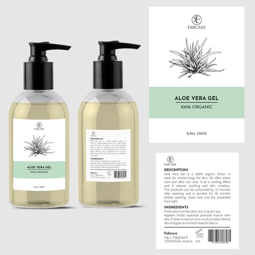 Lotion design with the title 'Aloe Vera Lotion'