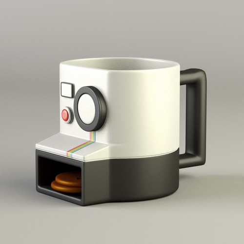 3-dimensional design with the title '3D Unique Camera Mug'