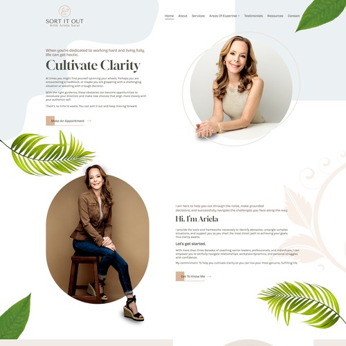 Coaching website with the title 'Feminine, Beautiful Website for a Personal Life Coach'