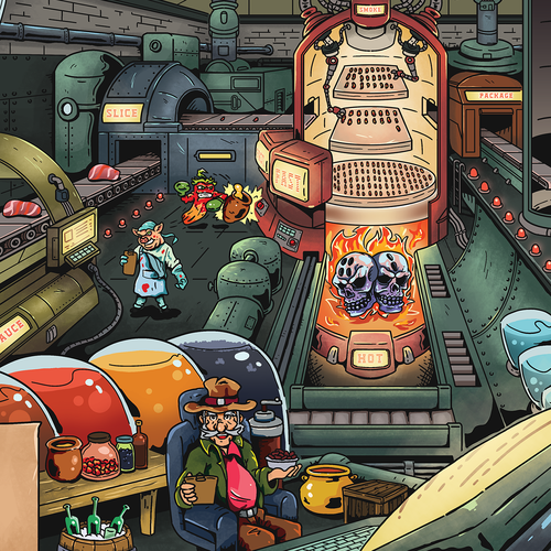 Book artwork with the title 'Cartoon Style - Inner Packaging Illustration'