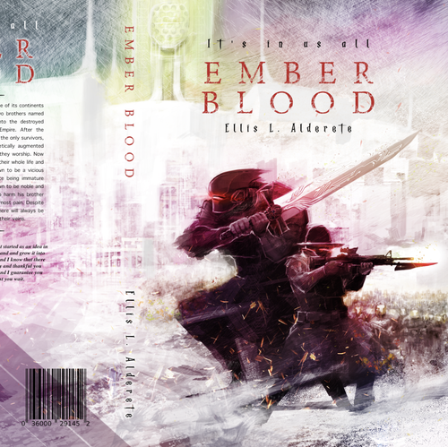 Digital art book cover with the title 'Winning design for a Sci-Fi novel cover'