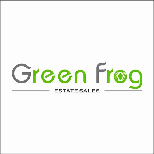 Frog logo with the title 'Green Frog Estate Sale Logo Design Contest'