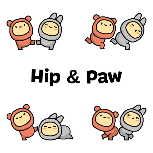 Bubble tea design with the title 'Hip & Paw logo'