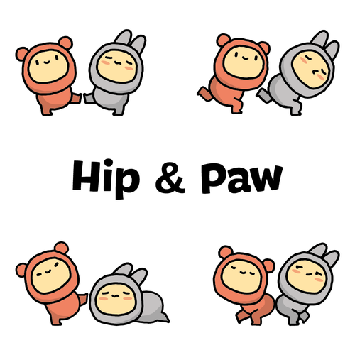 Boba logo with the title 'Hip & Paw logo'