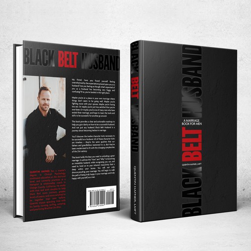 Red design with the title 'Book cover for Black Belt Husband'