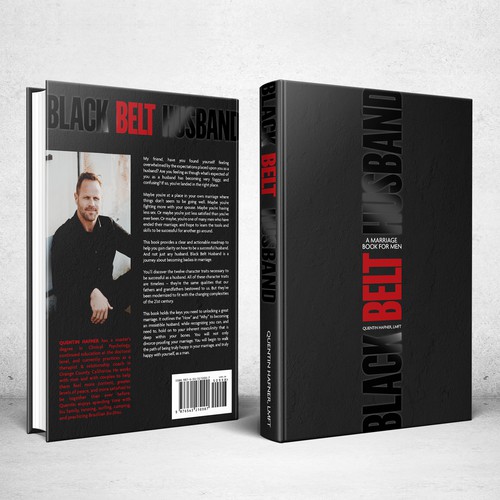 Black design with the title 'Book cover for Black Belt Husband'