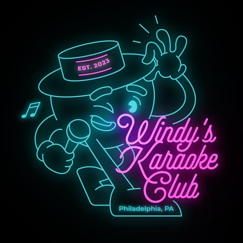 Karaoke design with the title 'Windy's Karaoke Club'