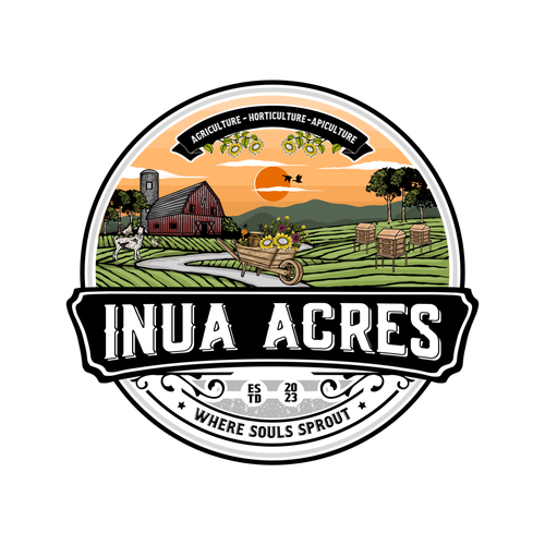 Agricultural logo with the title 'Inua Acres'