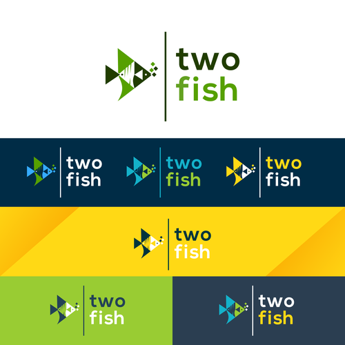 Multicolor design with the title 'two fish'