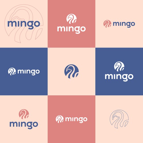 Flamingo design with the title 'Minimalist logo for mingo'
