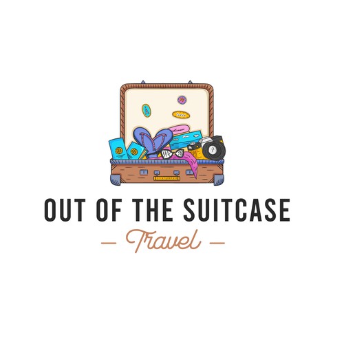 Packaging logo with the title 'Out of the Suitcase Travel'