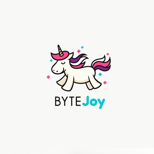 Unicorn logo with the title 'Fun, bright, colorful but unique logo for software consultancy'