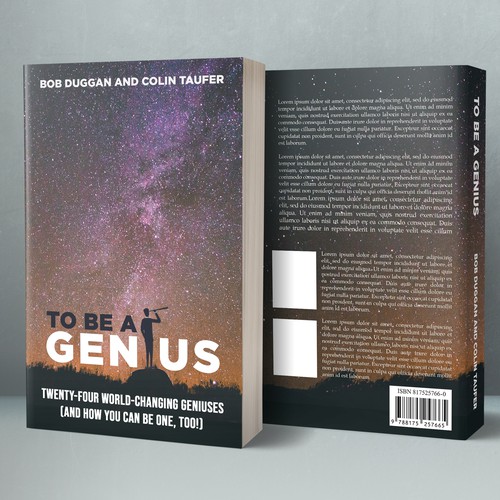 Mockup book cover with the title 'Cover book To be a Genius'