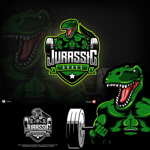 Aggressive logo with the title 'Logo Design for Jurassic Games'