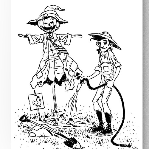 Comic artwork with the title 'Book illustration'