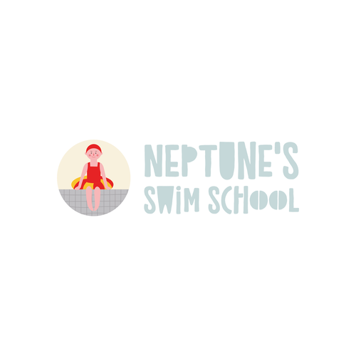 Swimming logo with the title 'Logo concept for children swimming school'