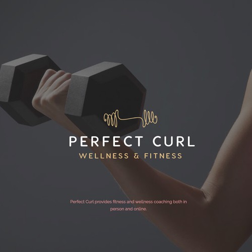 Fitness logo with the title 'Logo Design for Perfect Curl '