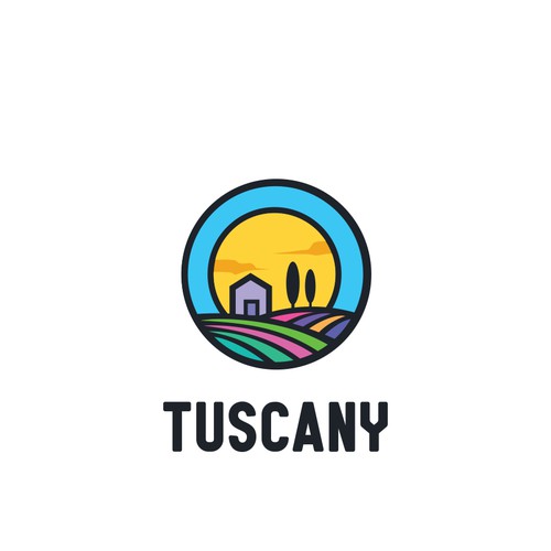 Mediterranean design with the title 'Tuscany Logo Design'