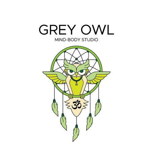 Feather logo with the title 'logo for mind and body studio'