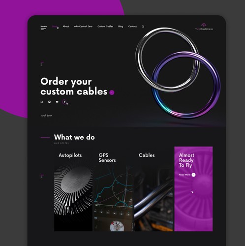 Purple website with the title 'High Contrast Website Design'