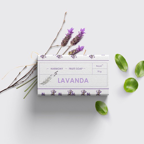 Soap packaging with the title 'Design the bag of new line Shower soap'