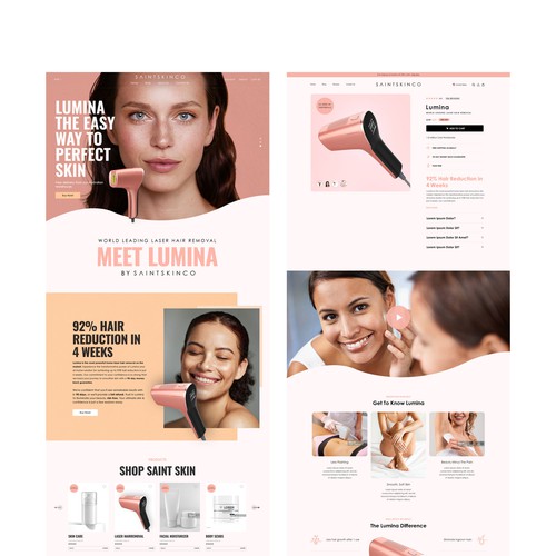 Cosmetics website with the title 'SAINTSKINCO'