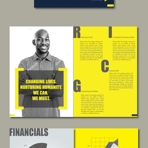 Annual report design with the title 'Annual Report Body'