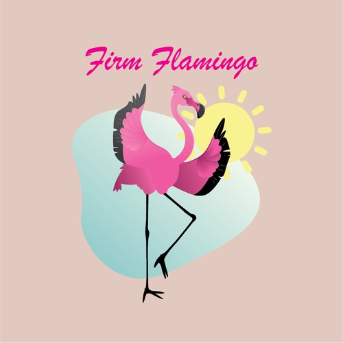 Pink t-shirt with the title 'Firm Flamingo'
