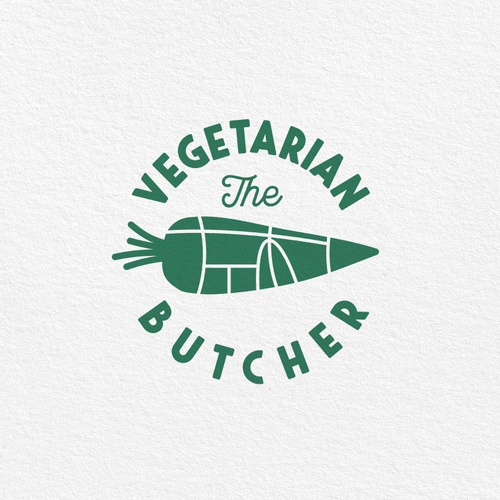 Vegetarian logo with the title 'Logo concept for Vegetarian Butcher'