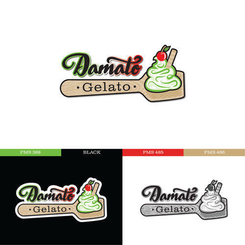 Ice cream shop design with the title 'Logo concept for gelato company'