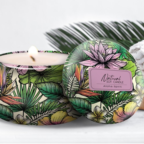 Tropical design with the title 'Natural Look for Aroma theraphy'