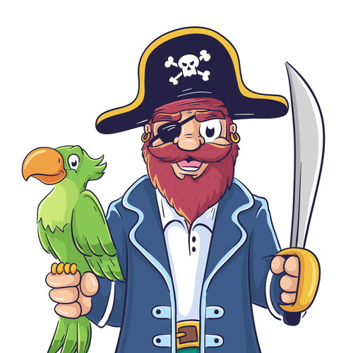 Parrot design with the title 'Gartenpirat logo'