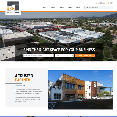 Space website with the title 'Property Management Company Website'