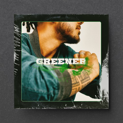 Vinyl design with the title 'Album cover design'