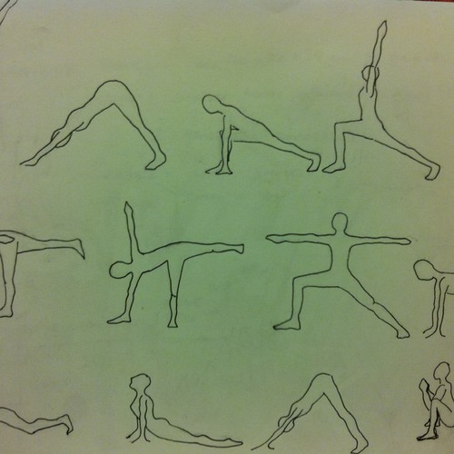 Yoga illustration with the title 'yoga asana sequence '